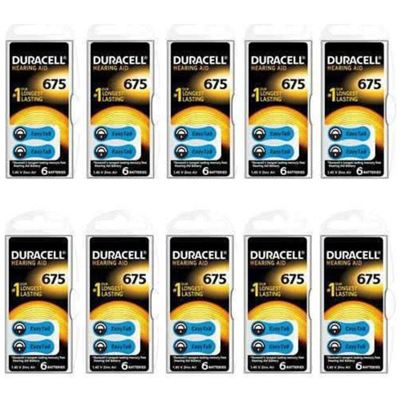 Duracell 675, PR44 Kulaklık İşitme Cihazı Pili 6'lı Paket (10 Paket)