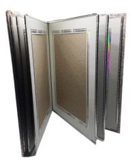 Kadife Kumaş Yüzey 10+1 15x21 Fotoğraf Albümü Beyaz Çizgili