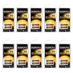 Duracell 312, PR41 Kulaklık İşitme Cihazı Pili 6'lı Paket (10 Paket)