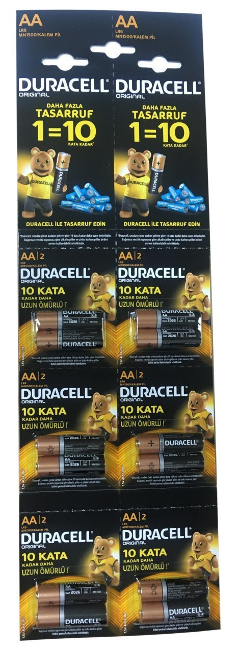 Duracell Alkalin AA Kalem Pil 12 Li Kartela
